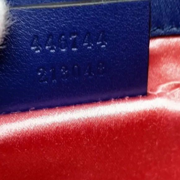 GUCCI GG Marmont velvet small bag Royal Blue Velour - Picture 8 of 9